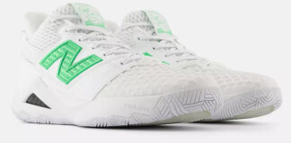 The New Balance Coco CG2 in the "White with Green Apple" colorway. / New Balance