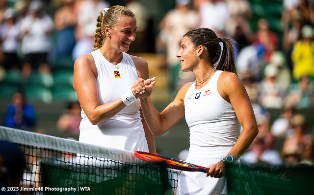 Petra Kvitova and Emma Navarro at Wimbledon 2025