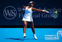 Taylor Townsend wore apparel featuring the interlocking TT logo at the Cincinnati Open.