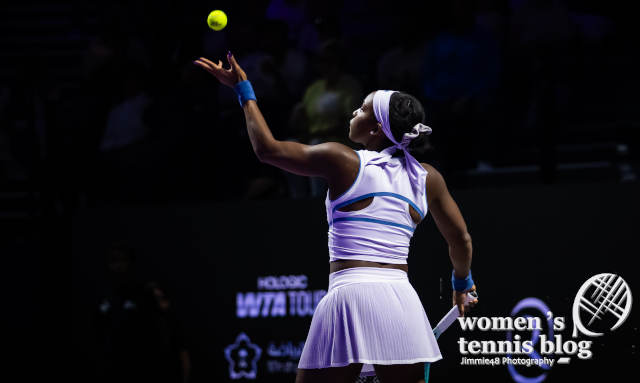 Coco Gauff wearing New Balance at the 2025 WTA Finals
