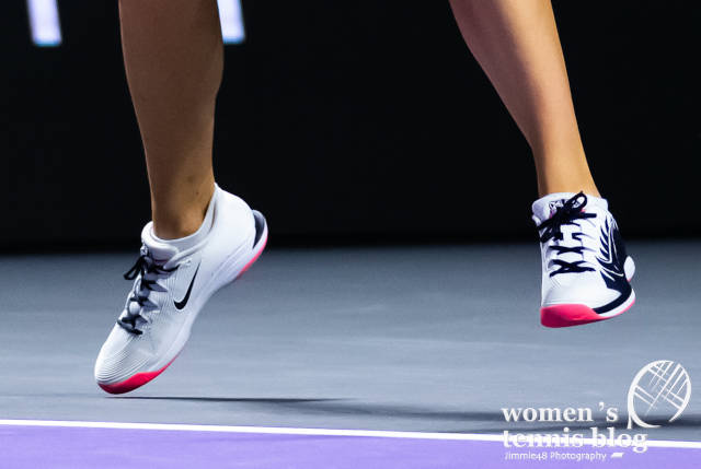 Aryna Sabalenka's Nike shoes at the 2025 WTA Finals in Riyadh