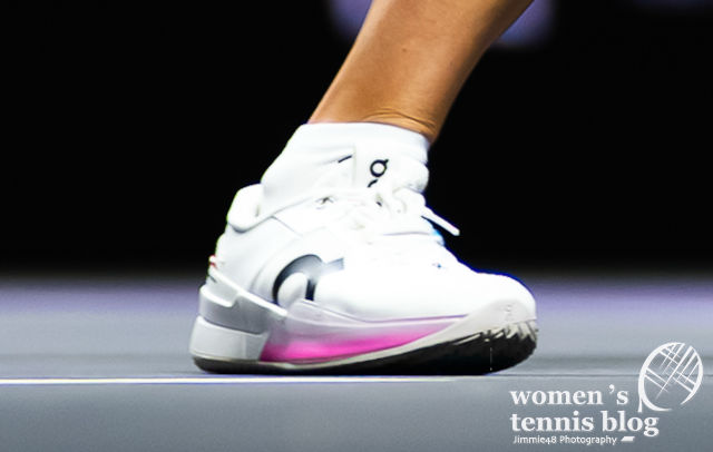 Swiatek's On tennis shoes at the WTA FInals Riyadh