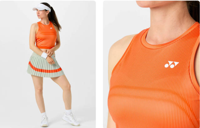 Orange outfit from Yonex Paris 2026 collection