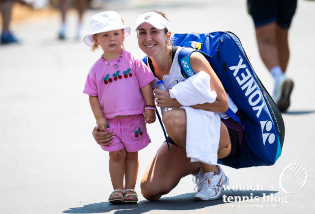 Belinda Bencic with daughter Bella