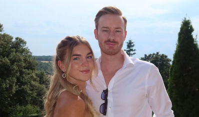 Maria Timofeeva with her boyfriend at a friend's wedding
