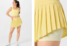 New Balance Women's Fall Tournament Skirt in enoki yellow
