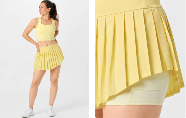 New Balance Women's Fall Tournament Skirt in enoki yellow