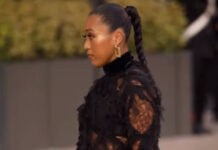 Naomi Osaka stuns in sheer Roberto Cavalli dress at Milan Fashion Week