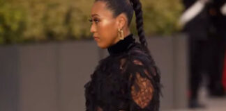 Naomi Osaka stuns in sheer Roberto Cavalli dress at Milan Fashion Week
